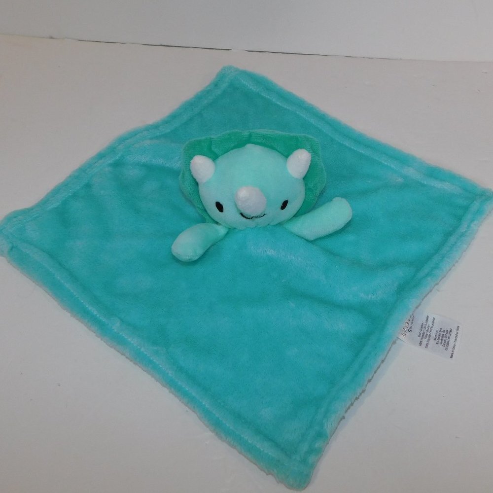 Nemcor Baby's First Triceratops Dinosaur Security Blanket Blue Plush Baby Lovey